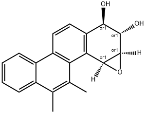 1,2-dihydroxy-5,6-dimethyl-3,4-epoxy-1,2,3,4-tetrahydrochrysene Struktur