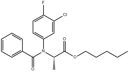 pentyl 2-(benzoyl-3-chloro-4-fluoroanilino)propanoate Struktur