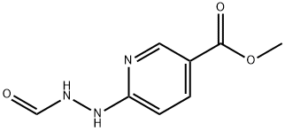 3-Pyridinecarboxylicacid,6-(2-formylhydrazino)-,methylester(9CI) Struktur