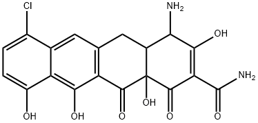 4-Amino-7-chloro-1,4,4a,5,12,12a-hexahydro-3,10,11,12a-tetrahydroxy-1,12-dioxo-2-naphthacenecarboxamide Struktur