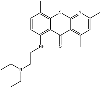 6-(2-diethylaminoethylamino)-2,4,9-(trimethyl)thiochromeno[2,3-b]pyridin-5-one  Struktur