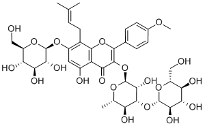 3-[(6-Deoxy-3-O-beta-D-glucopyranosyl-alpha-L-mannopyranosyl)oxy]-7-(beta-D-glucopyranosyloxy)-5-hydroxy-2-(4-methoxyphenyl)-8-(3-methyl-2-buten-1-yl)-4H-1-benzopyran-4-one