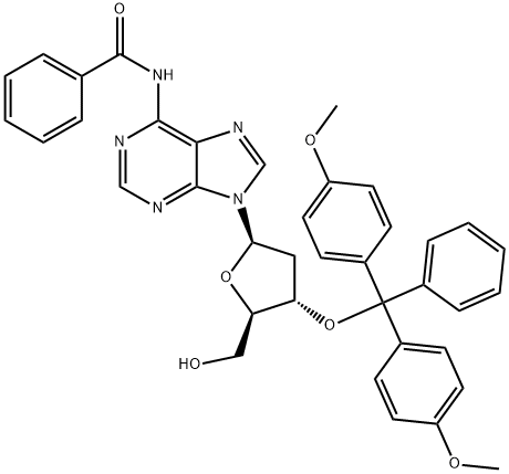 N6-BENZOYL-3'-O-(4,4'-DIMETHOXYTRITYL)-2'-DEOXYADENOSINE Struktur