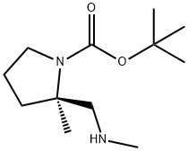 (2R)-1-Boc-2-methyl-2-(methylaminomethyl)-pyrrolidine Struktur