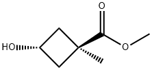 trans-Methyl 3-hydroxy-1-methylcyclobutanecarboxylate Struktur