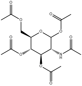 2-Acetamido-2-deoxy-1,3,4,6-tetra-0-acetyl-alpha-D-glucopyranose Struktur