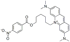 3,6-bis(dimethylamino)-10-(6-(4-nitrobenzoyloxy)hexyl)acridinium Struktur