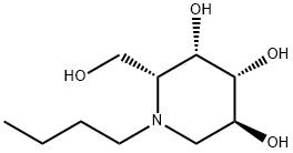 N-Butyl-1-deoxygalactonojirimycin Struktur