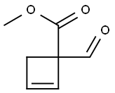 2-Cyclobutene-1-carboxylic acid, 1-formyl-, methyl ester (9CI) Struktur