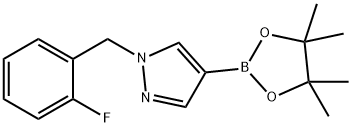 1-(2-Fluorobenzyl)-4-(4,4,5,5-tetramethyl-[1,3,2]dioxaborolan-2-yl)-1H-pyrazole Struktur