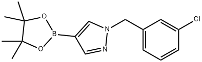 1-[(3-chlorophenyl)methyl]-4-(4,4,5,5-tetramethyl-1,3,2-dioxaborolan-2-yl)pyrazole Struktur