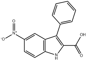 5-硝基-3-苯基-1H-吲哚-2-羧酸 結(jié)構(gòu)式