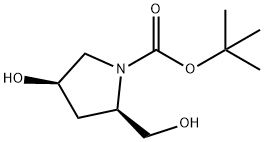 1-N-BOC-(2R,4R)-4-HYDROXY-2-(HYDROXYMETHYL) PYRROLIDINE Structure