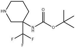 tert-Butyl (3-(trifluoromethyl)piperidin-3-yl)carbamate Struktur