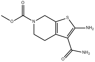 Methyl 2-amino-3-carbamoyl-4,7-dihydrothieno[2,3-c]pyridine-6(5H)-carboxylate Struktur