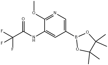 2,2,2-Trifluoro-N-(2-methoxy-5-(4,4,5,5-tetramethyl-1,3,2-dioxaborolan-2-yl)pyridin-3-yl)aceta Struktur