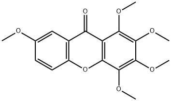 1,2,3,4,7-Pentamethoxy-9H-xanthen-9-one Struktur