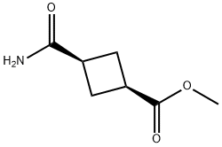 Cyclobutanecarboxylic acid, 3-(aminocarbonyl)-, methyl ester, cis- (9CI) Struktur