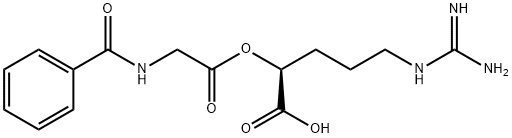 (S)-2-(2-BENZOYLAMINO-ACETOXY)-5-GUANIDINO-PENTANOIC ACID HYDROCHLORIDE SALT Struktur