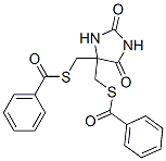 5,5-bis(benzoylsulfanylmethyl)imidazolidine-2,4-dione Struktur