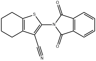 2-(1,3-dioxo-1,3-dihydro-2H-isoindol-2-yl)-4,5,6,7-tetrahydro-1-benzothiophene-3-carbonitrile Struktur