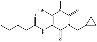 Pentanamide,  N-[6-amino-3-(cyclopropylmethyl)-1,2,3,4-tetrahydro-1-methyl-2,4-dioxo-5-pyrimidinyl]- Struktur