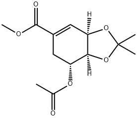 (3R,4S,5R)-7-(Acetyloxy)-3a,6,7,7a-tetrahydro-2,2-diMethyl-1,3-benzodioxole-5-carboxylic Acid Methyl Ester Struktur