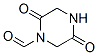 1-Piperazinecarboxaldehyde, 2,5-dioxo- (9CI) Struktur