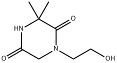 2,5-Piperazinedione,1-(2-hydroxyethyl)-3,3-dimethyl-(9CI) Struktur