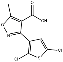 3-(2,5-dichloro-3-thienyl)-5-methylisoxazole-4-carboxylic acid  Struktur