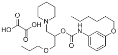 Carbamic acid, (3-(hexyloxy)phenyl)-, 1-(1-piperidinylmethyl)-2-propox yethyl ester, ethanedioate (1:1) Struktur