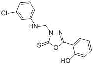 1,3,4-Oxadiazole-2(3H)-thione, 3-(((3-chlorophenyl)amino)methyl)-5-(2- hydroxyphenyl)- Struktur