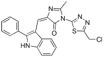 (5Z)-3-[5-(chloromethyl)-1,3,4-thiadiazol-2-yl]-2-methyl-5-[(2-phenyl- 1H-indol-3-yl)methylidene]imidazol-4-one Struktur