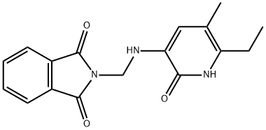 3-(N-(phthalimidomethyl)amino)-5-ethyl-6-methylpyridin-2-(1H)-one Struktur