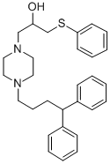 1-Piperazineethanol, 4-(4,4-diphenylbutyl)-alpha-((phenylthio)methyl)- Struktur