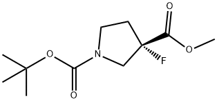 Methyl (S)-1-Boc-3-fluoropyrrolidine-3-carboxylate Struktur