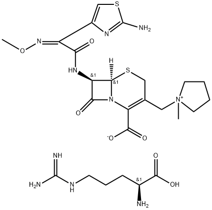 (6R,7R)-7-[[(2Z)-2-(2-amino-1,3-thiazol-4-yl)-2-methoxyimino-acetyl]amino]-3-[(1-methyl-2,3,4,5-tetrahydropyrrol-1-yl)methyl]-8-oxo-5-thia-1-azabicyclo[4.2.0]oct-2-ene-2-carboxylate Struktur