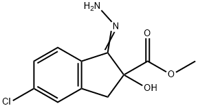 5-Chloro-1-oxo-2,3-dihydro-2-hydroxy-1H-indene-2-carboxylic acid methyl ester Struktur