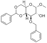 (3-O-BENZYL-4,6-O-BENZYLIDENE) METHYL-ALPHA-D-GLUCOPYRANOSIDE Struktur