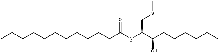 (2R,3R)-(2-N-LAUROYL)-AMINO-1-METHYLTHIO-3-HYDROXYNONAN Struktur