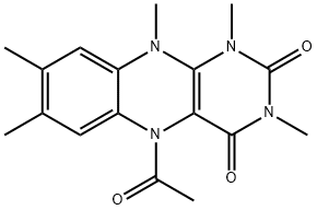 Benzo[g]pteridine-2,4(1H,3H)-dione,  5-acetyl-5,10-dihydro-1,3,7,8,10-pentamethyl- Struktur