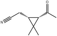 Cyclopropaneacetonitrile, 3-acetyl-2,2-dimethyl-, (1R-cis)- (9CI) Struktur