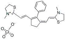 3-METHYL-2-((E)-2-(3-[(Z)-2-(3-METHYL-1,3-THIAZOLIDIN-2-YLIDENE)ETHYLIDENE]-2-PHENYL-1-CYCLOPENTEN-1-YL)ETHENYL)-4,5-DIHYDRO-1,3-THIAZOL-3-IUM PERCHLORATE Struktur