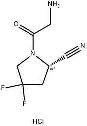 (S)-1-(2-aminoacetyl)-4,4-difluoropyrrolidine-2-carbonitrile hydrochloride Struktur