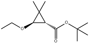 Cyclopropanecarboxylic acid, 3-ethoxy-2,2-dimethyl-, 1,1-dimethylethyl ester, trans- (9CI) Struktur