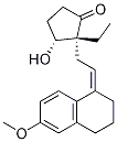 Cyclopentanone, 2-[2-(3,4-dihydro-6-Methoxy-1(2H)-naphthalenylidene)ethyl]-2-ethyl-3-hy droxy-, (2R-trans)- Struktur