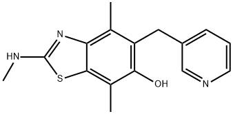 6-Benzothiazolol,  4,7-dimethyl-2-(methylamino)-5-(3-pyridinylmethyl)- Struktur