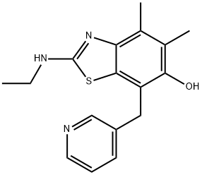 6-Benzothiazolol,  2-(ethylamino)-4,5-dimethyl-7-(3-pyridinylmethyl)- Struktur