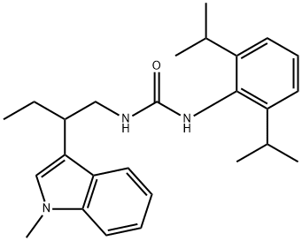 3-(2,6-dipropan-2-ylphenyl)-1-[2-(1-methylindol-3-yl)butyl]urea Struktur