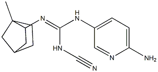 N-(6-amino-3-pyridyl)-N'-cyano-N''-(1-methyl-2-norbornyl)guanidine Struktur